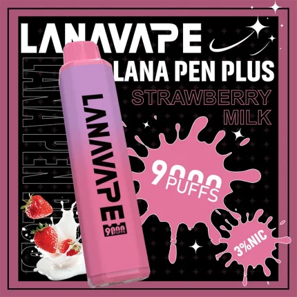 LANA PEN PLUS 一次性電子煙 9000口 草莓牛奶口味