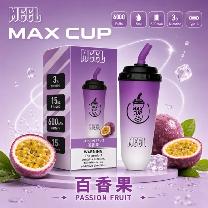 MEEL奶茶杯一次性電子煙6000口 百香果口味